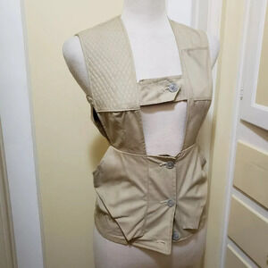 Vintage Safari Vest by Kerr's Desert Suede Cloth of Beverly Hills Size XS